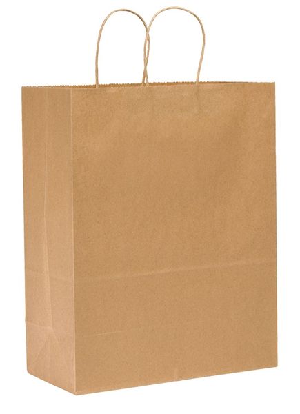 Sup R Mart Brown Shopping Bag Flat Bottom, Twist Handles, Pk250
