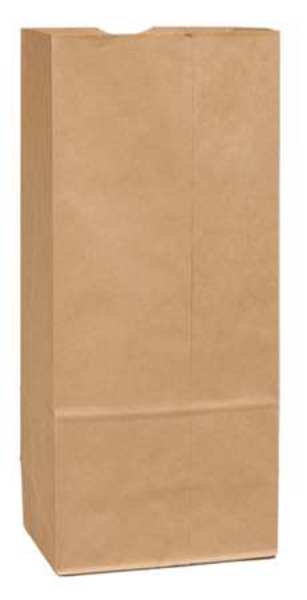 Grocery Bag Flat Bottom 20# Brown, Pk500