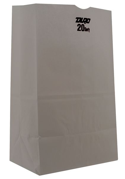 Grocery Bag Flat Bottom 20# Shorty White, Pk500