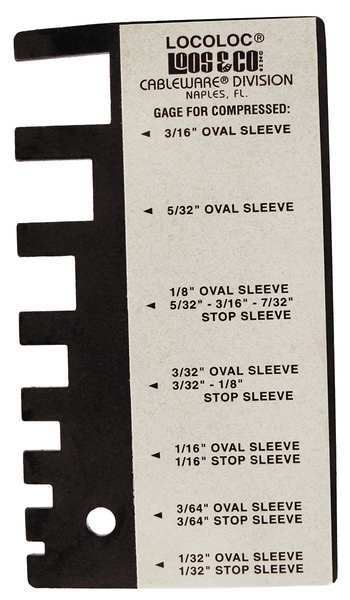 LocolocÂ® Oval and Stop Sleeve Gauge, 1/32-3/16