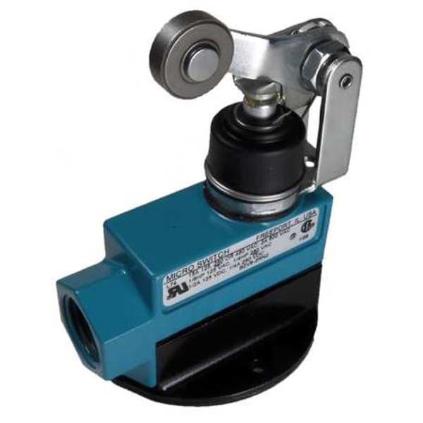 Limit Switch, Plunger, Roller Lever, 1NC/1NO, 15A @ 600V AC