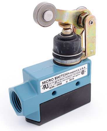 Limit Switch, Plunger, Roller Lever, 1NC/1NO, 15A @ 600V AC