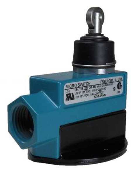 Limit Switch, Plunger, Roller, 1NC/1NO, 15A @ 600V AC