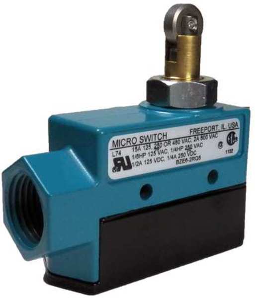 Limit Switch, Plunger, Roller, 1NC/1NO, 15A @ 600V AC