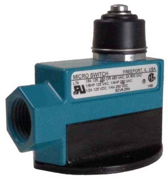 Limit Switch, Plunger, 1NC/1NO, 15A @ 600V AC, Actuator Location: Top