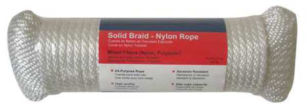 Rope, Nylon, Braided, 5/16 In. dia., 100ft L