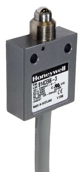 Limit Switch, Ball Bearing, Plunger, 1NC/1NO, 5A @ 240V AC