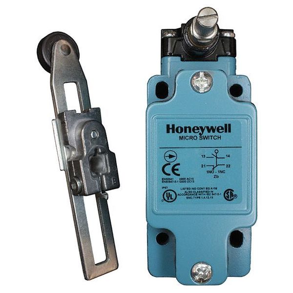 Limit Switch, Roller Lever, Rotary, 1NC/1NO, 10A @ 600V AC
