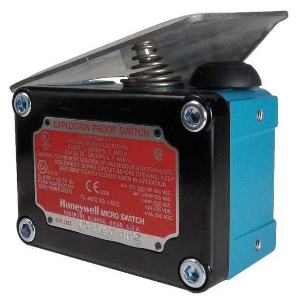 Explosion Proof Limit Switch, Plunger, 1NC/1NO, 15A @ 480V AC