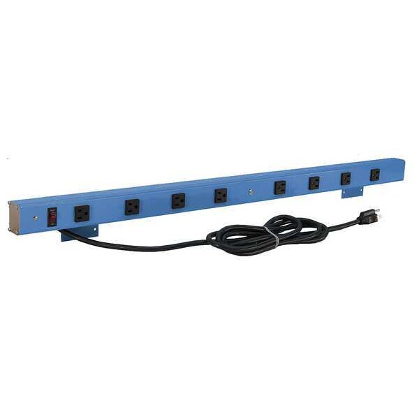 Power Strip, 66 W x 4 D x 2 in. H, Black
