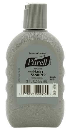 Hand Sanitizer Biobased Gel 3oz Rugged Portable Bottle, PK24