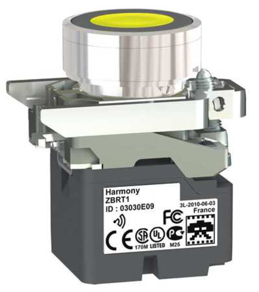 Push Button with Transmitter, 22 mm, Yellow