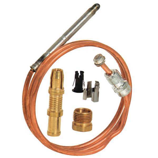 Thermocouple, LP/NG, 25 to 30mV, 36 in L., Snap-Fit, Tinnerman Clip