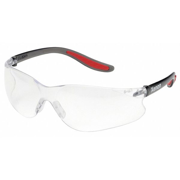 Safety Glasses, Wraparound Clear Polycarbonate Lens, Uncoated
