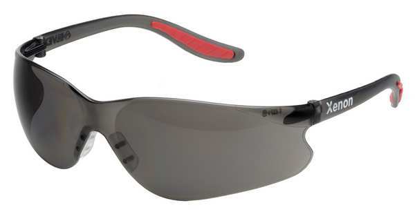 Safety Glasses, Wraparound Gray Polycarbonate Lens, Anti-Fog
