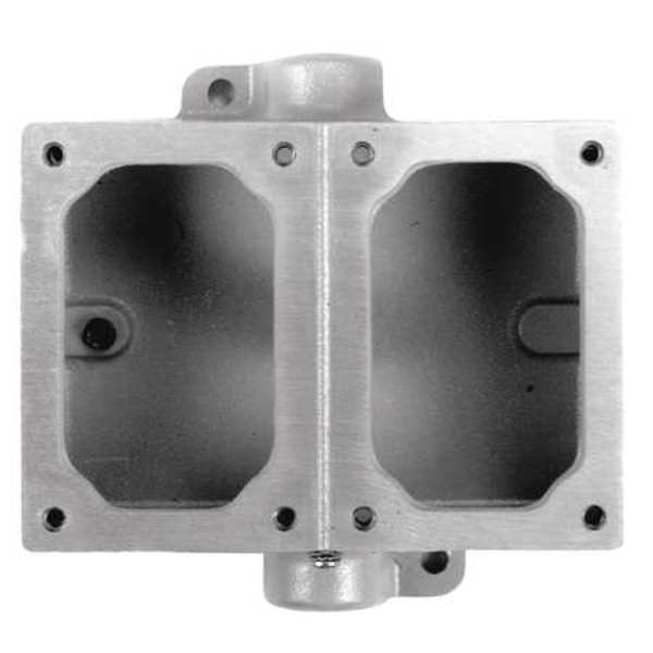 Mounting Body, 2Gang, 3/4In, Feed-Thru, Iron