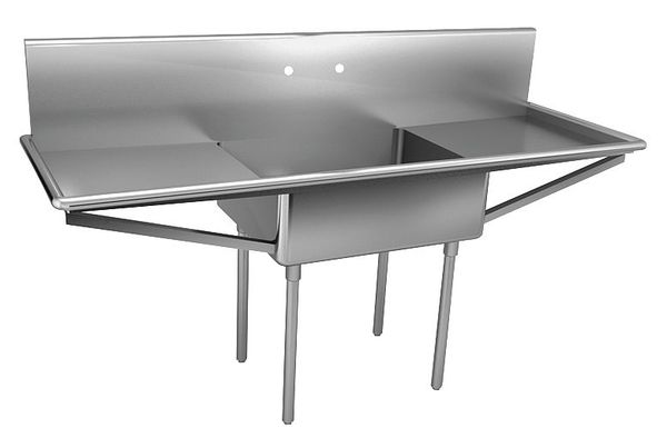 27 1/2 in W x 75 in L x 48 in H, Floor Mount, 304 Stainless steel