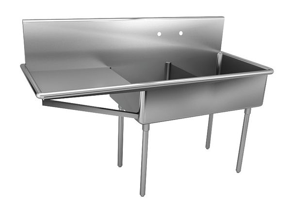 27 1/2 in W x 57 in L x 48 in H, Floor Mount, 304 Stainless steel