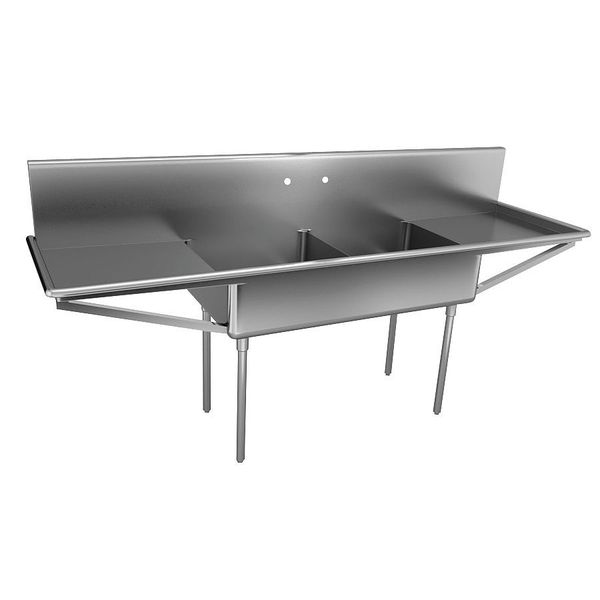 27 1/2 in W x 87 in L x 48 in H, Floor Mount, 304 Stainless steel