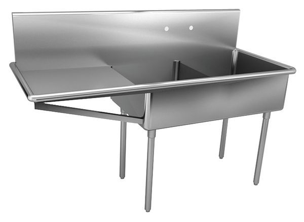 27 1/2 in W x 75 in L x 48 in H, Floor Mount, 304 Stainless steel