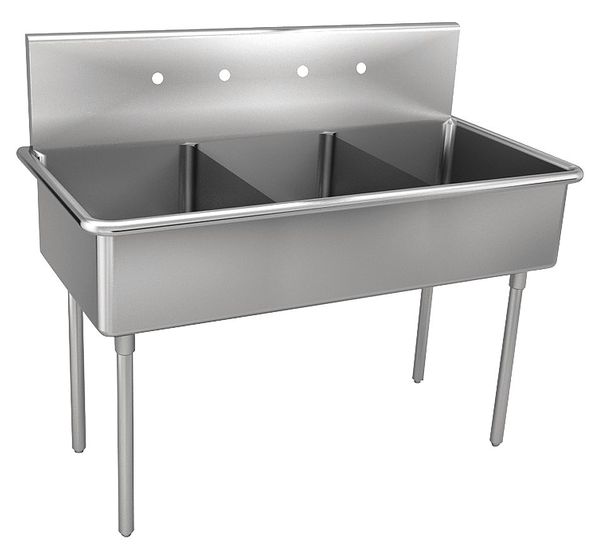 27 1/2 in W x 48 in L x 48 in H, Floor Mount, 304 Stainless steel