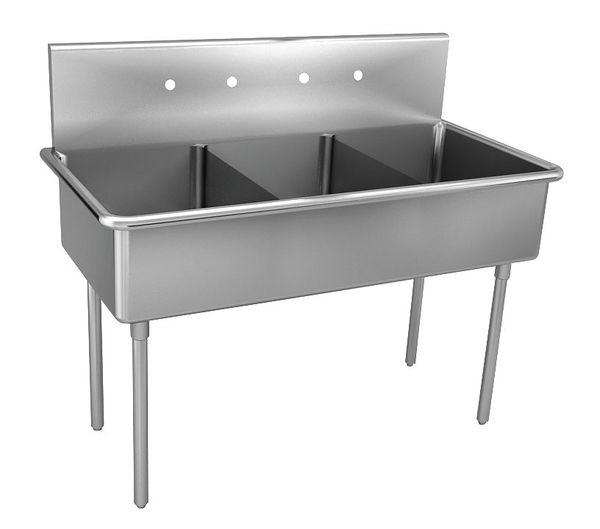 27 1/2 in W x 75 in L x 48 in H, Floor Mount, 304 Stainless steel