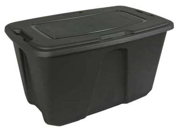 Storage Tote, Gray, Polypropylene, 38 1/8 in L, 24 in W, 18 1/2 in H, 49 gal Volume Capacity