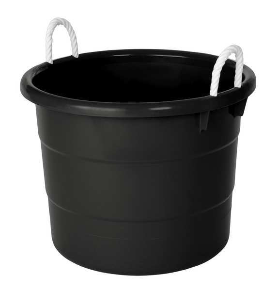 Storage Tub w/ Rope Handles, 18 Gal, Black