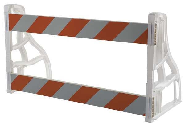 Leg Frame P-Cade Barricade Kit, polypropylene, 40 in H, 96 in L, 40 in W, Orange/White
