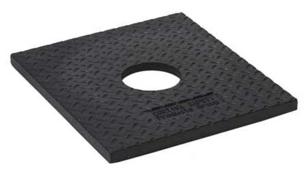 Delineator Base, Rubber, 1 in H, 15 in L, 17 in W, Black