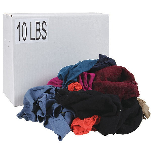 Recycled Cotton Sweatshirt Cloth Rag 10 lb. Varies Sizes, Assorted