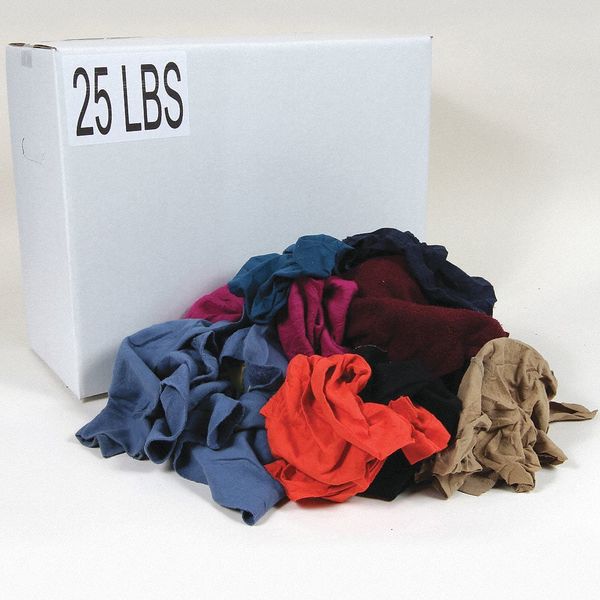 Recycled Cotton Sweatshirt Cloth Rag 25 lb. Varies Sizes, Assorted