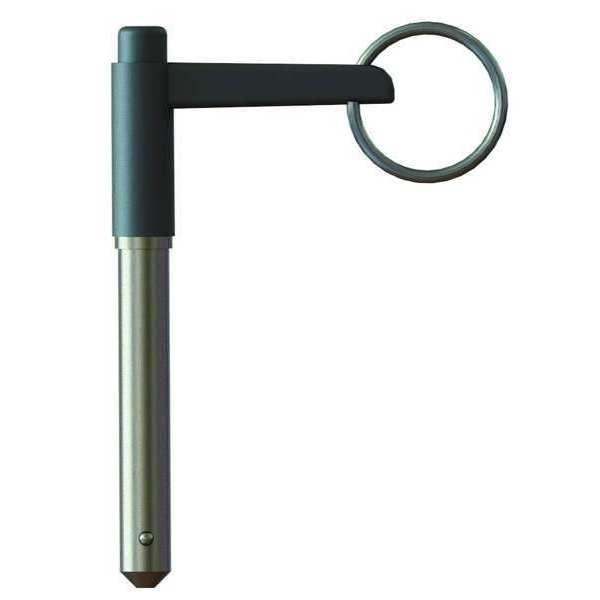 Ball Lock Pin L Hndle, 5/16 X 1.5 Grip, SS
