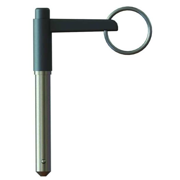 Ball Lock Pin L Hndle, 1/2 X 2.0 Grip, SS