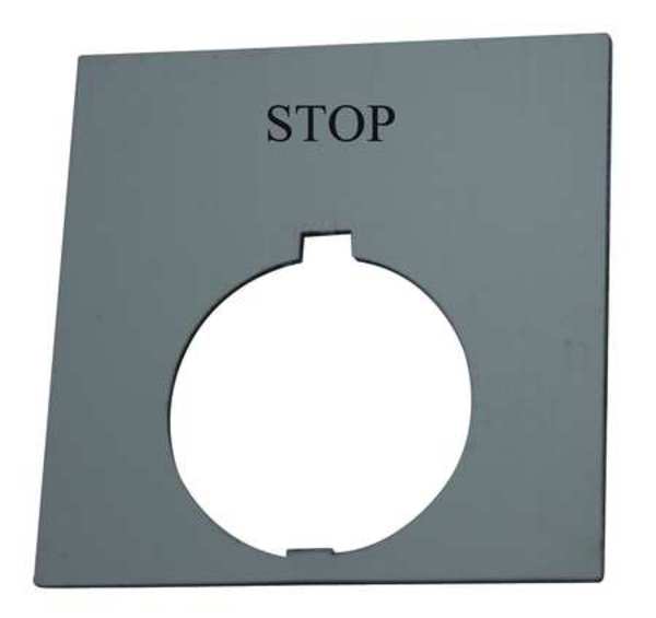 Legend Plate, Square, Stop, Red