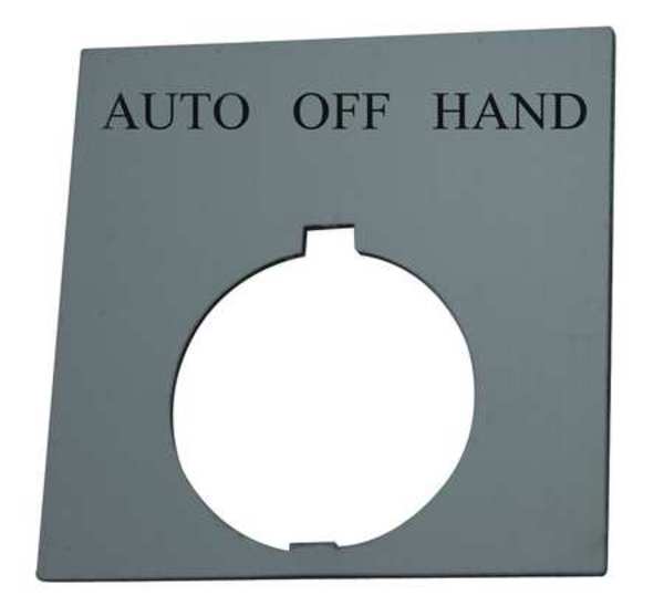 Legend Plate, Square, Auto Off Hand, Black