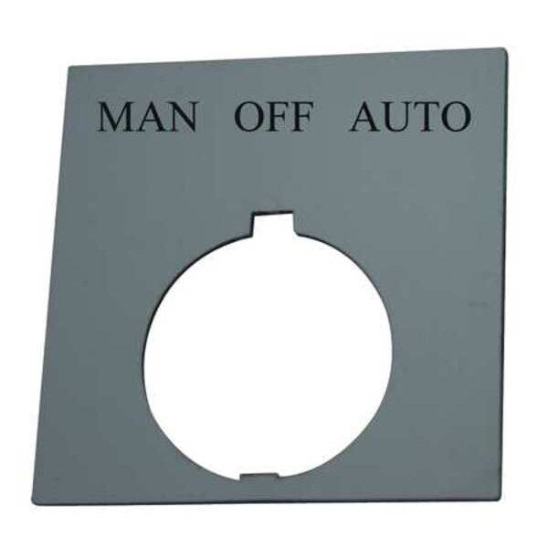 Legend Plate, Square, Man. Off Auto, Black