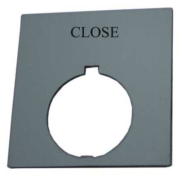 Legend Plate, Square, Close, Black