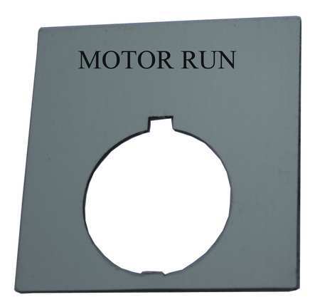 Legend Plate, Square, Motor Run, Black