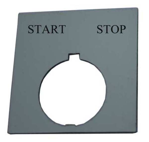 Legend Plate, Square, Start Stop, Black