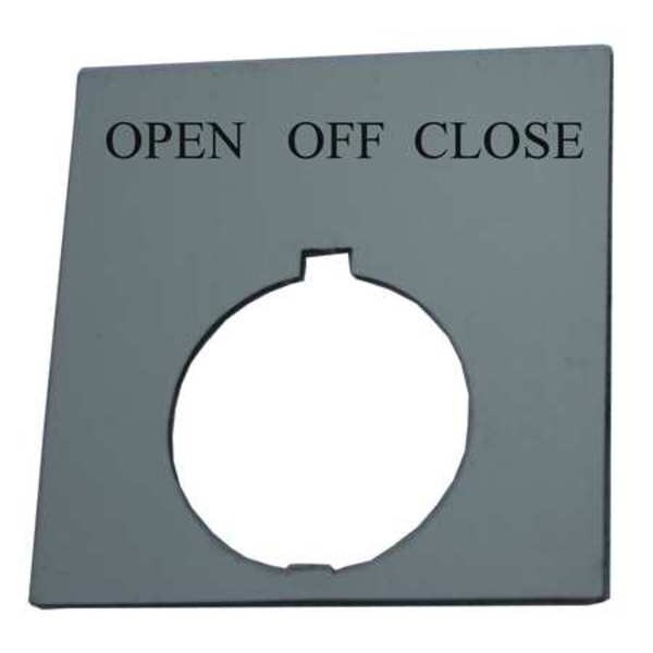 Legend Plate, Square, Open Off Close, Black
