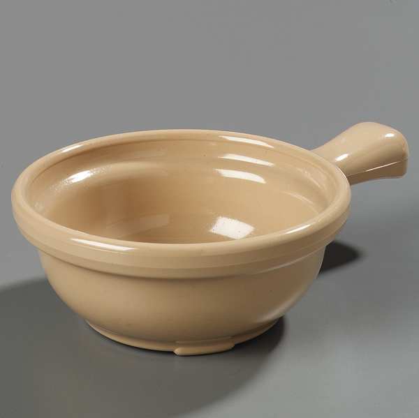 Handled Soup Bowl, 8 oz., SAN/Polycarbonate Stone PK24