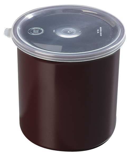 Poly-Tuf Crock w/Lid, 1.2 qt., Brown, PK12