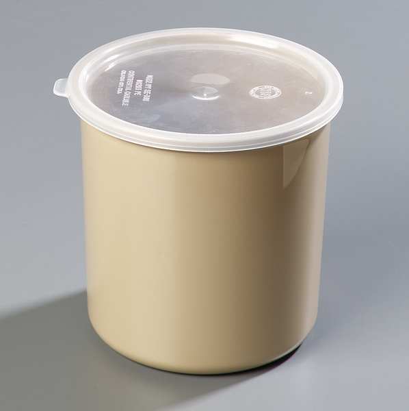 Poly-Tuf Crock w/Lid, 2.7 qt., Beige, PK6