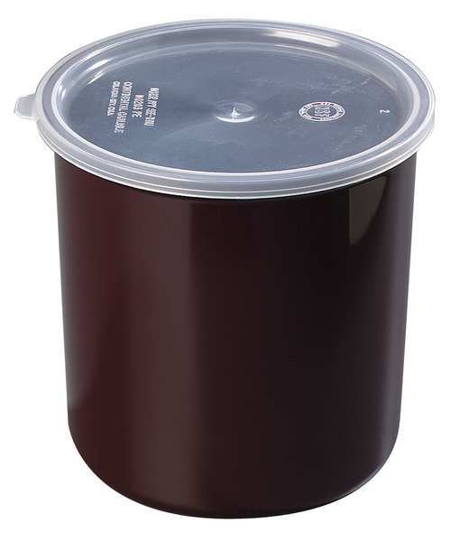 Poly-Tuf Crock w/Lid, 2.7 qt., Brown, PK6