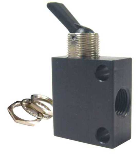 Toggle Valve, NC, 1/8 In, NPT, 2.1 In L