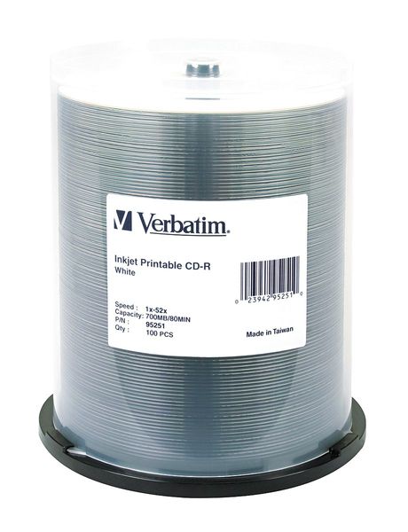 CD-R Disc, 700 MB, 80 min, 52x, PK100