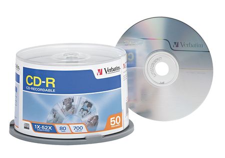 CD-R Disc, 700 MB, 80 min, 52x, PK50