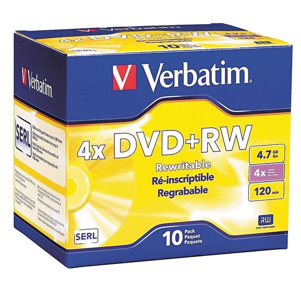DVD+RW Disc, 4.70 GB, 120 min, 4x, PK10