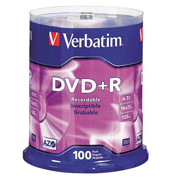DVD+R Disc, 4.70 GB, 120 min, 16x, PK100
